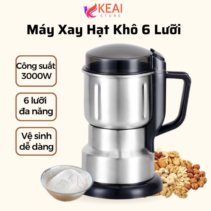 Máy xay hạt khô đa năng mini okila - máy xay bột ngũ cốc, cafe, thảo dược, các loại hạt cực nhanh , máy xay gia vị lưỡi dao 6 cánh nghiền mịn các loại hạt siêu tiện dụng - máy nhiền hạt siêu tốc - bảo hành toàn quốc 6 tháng