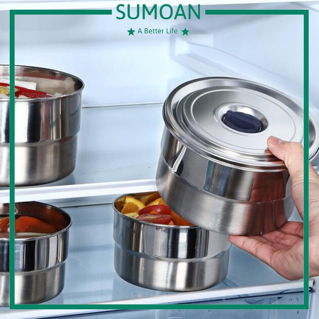 Hộp inox đựng thực phẩm có nắp hút chân không chống tràn cao cấp, hộp đựng đồ ăn tủ lạnh bảo quản tươi sống đa năng