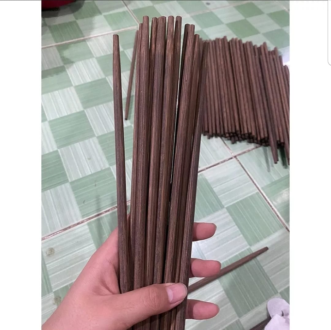 Set 10 đôi Đũa ke rừng đũa buông Ninh Thuận Hàng mộc không sơn bóng loại 1 Không cong vênh ẩm mốc