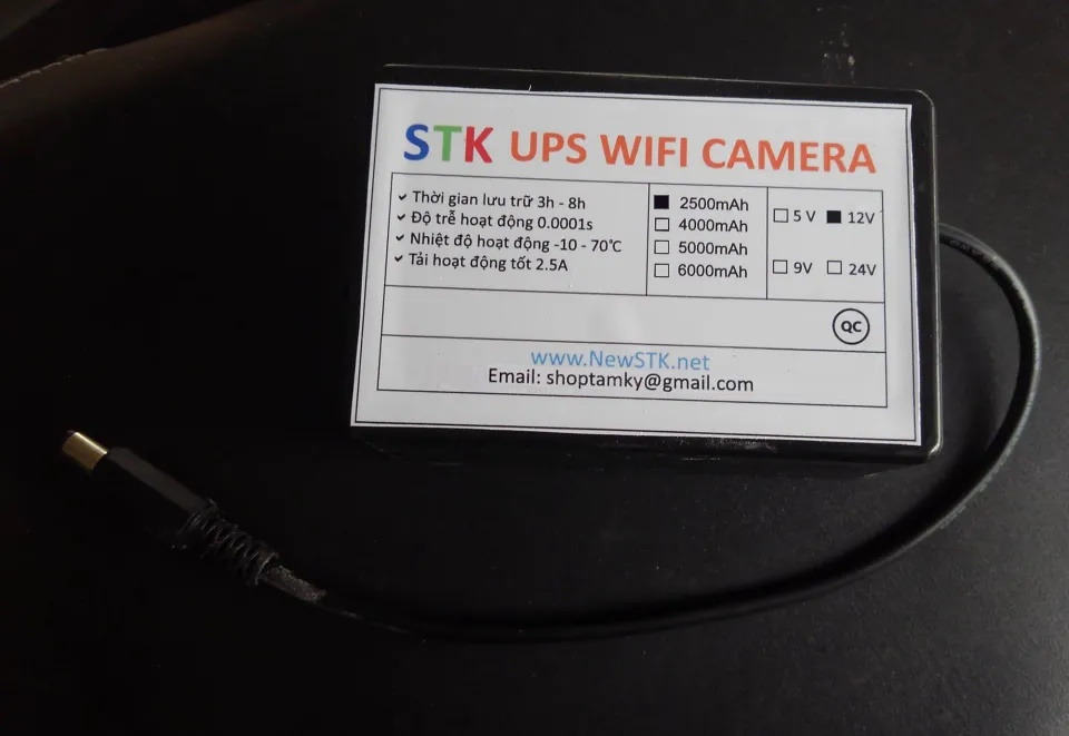 Nguồn dự phòng wifi, camera 12V - STK