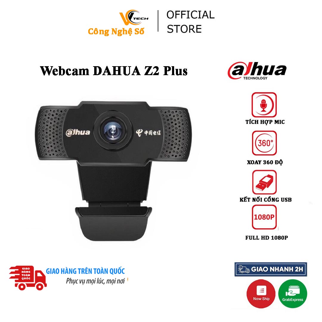 Webcam học online full hd 1080p dahua z2 plus chính hãng | webcam máy tính hình ảnh sắc nét | bảo hành 6 tháng