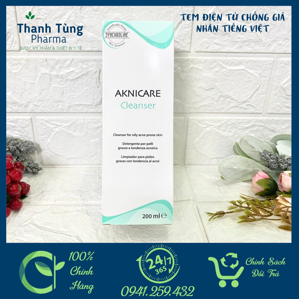 Sữa rửa mặt aknicare chính hãng cho da dầu mụn, kiềm dầu, giảm viêm, giảm mụn 200ml
