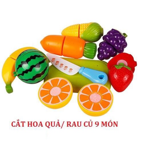 Bộ đồ chơi cắt hoa quả - rau củ bằng nhựa cho bé