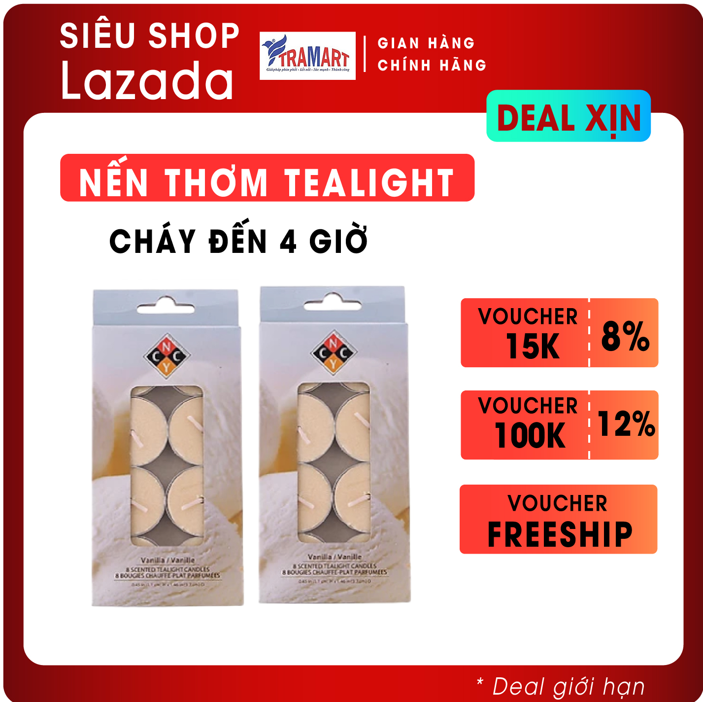 Bộ 2 Hộp nến tealight thơm cao cấp hương Fresh Linen NYCandle FtraMart NYC3657