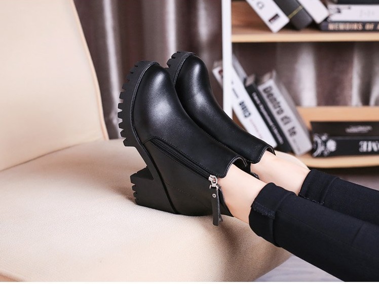 Giày boot chelsea đế thô 8 phân phối thun gót vuông vững chắc bốt ulzzang boots chunky S092