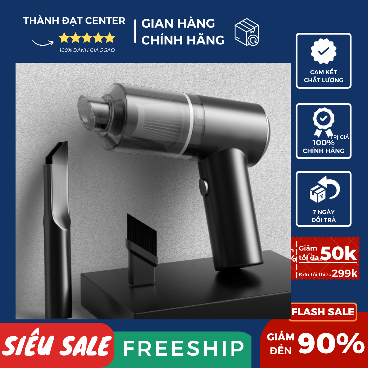 Máy hút bụi mini cầm tay không dây sử dụng pin