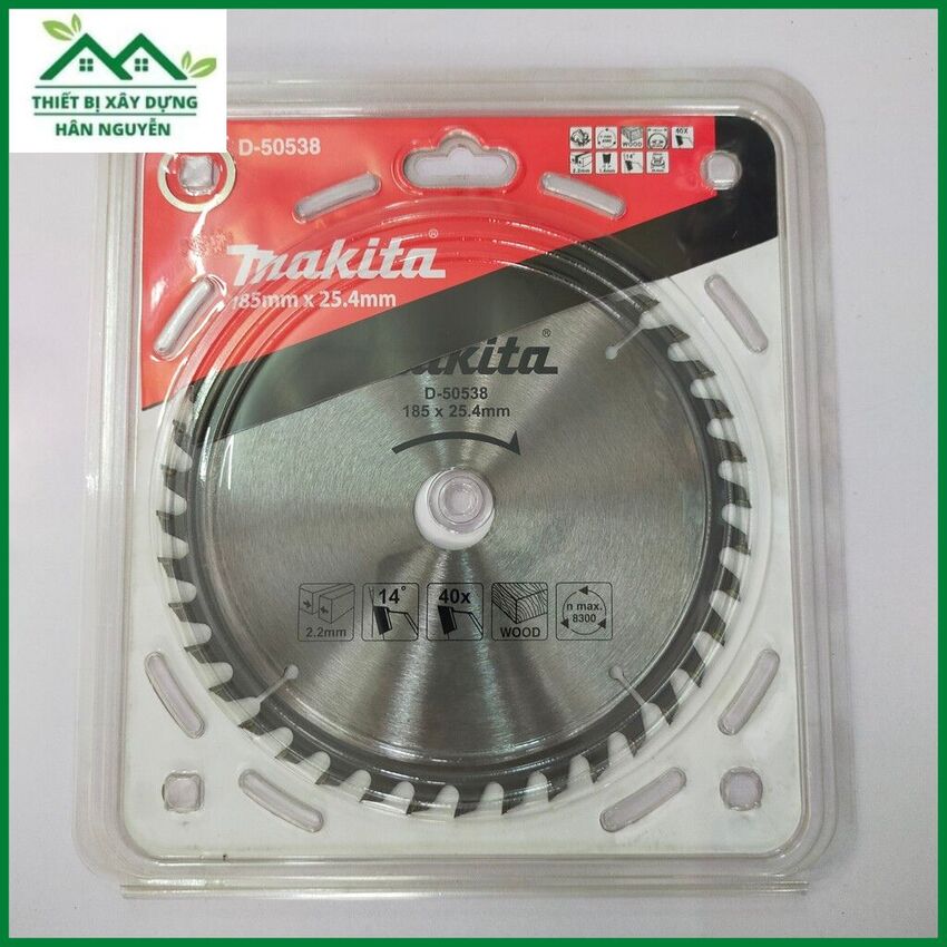Lưỡi cắt gỗ makita d-50538 185mm 40 răng,đĩa cắt gỗ