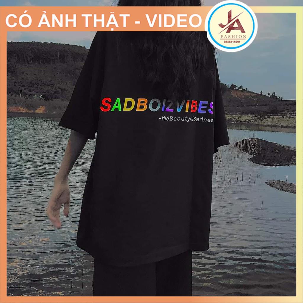 Áo thun tay lỡ sadboiz sadboizvibes 7 màu nam nữ , áo phông sadboiz nam nữ form rộng unisex phong cách hàn quốc jashop