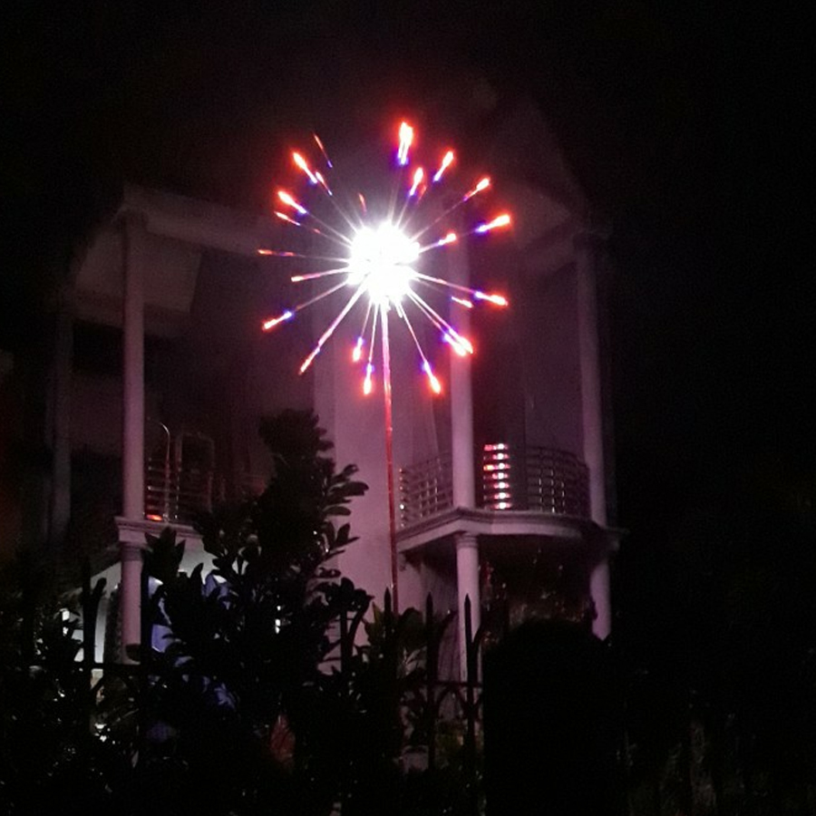 Đèn LED Phao hoa 1903 có âm thanh đường kính 2m5 cỡ lớn sử dụng ngoài trời trang trí tết, giáng sinh, noel