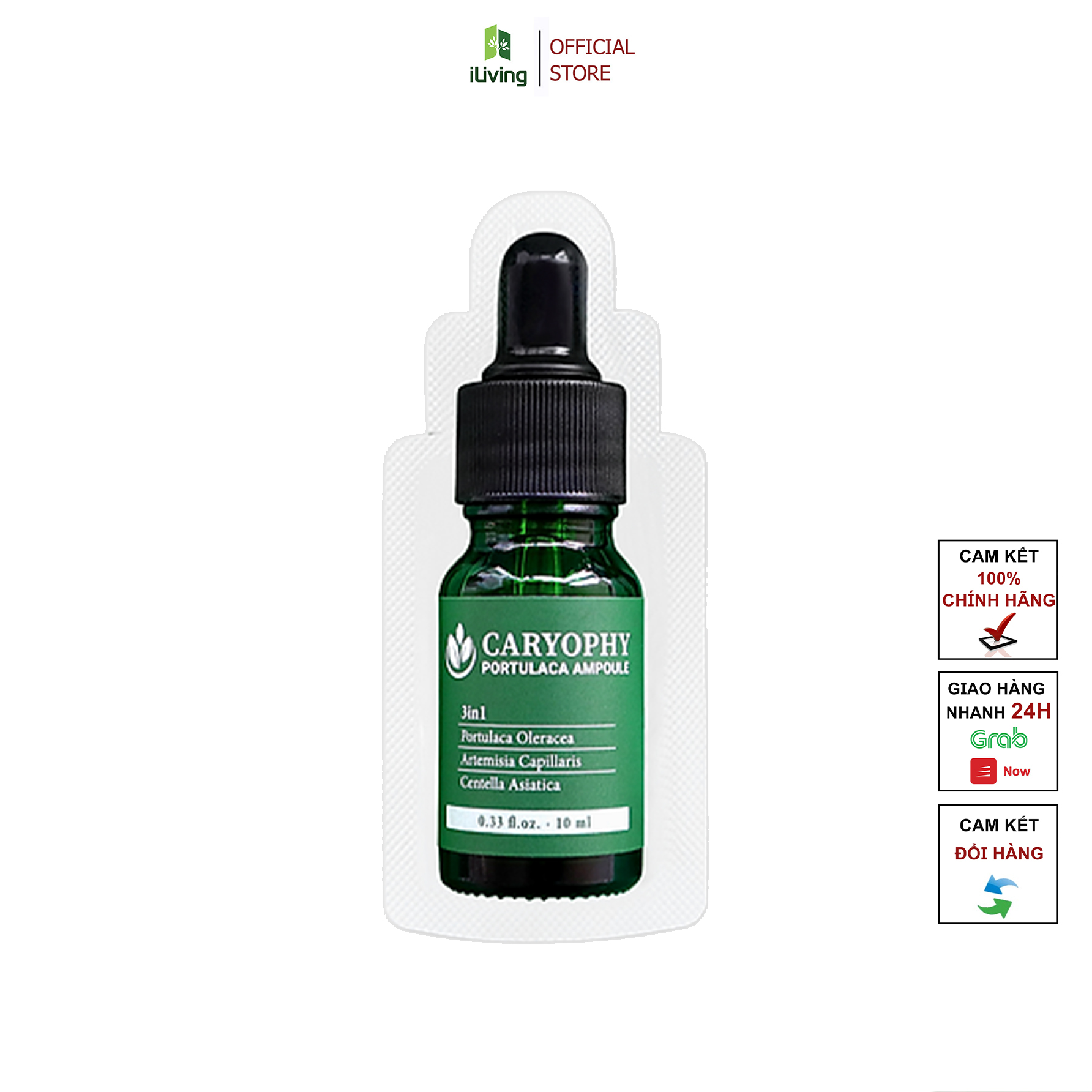 Serum giảm mụn mờ thâm se khít lỗ chân lông caryophy 1ml iliving-carsr1m