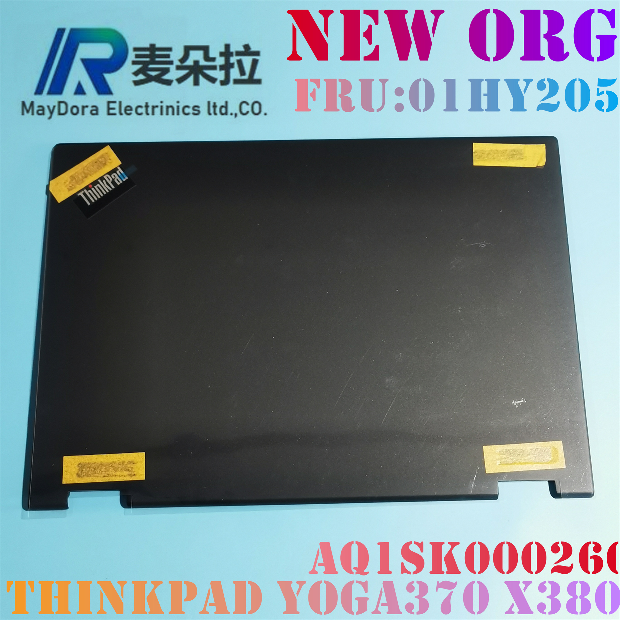 New Gmail laptop case for ThinkPad yoga370 X380 yoga LCD back cover front bezel bottom base Black 01hy205 02dahl