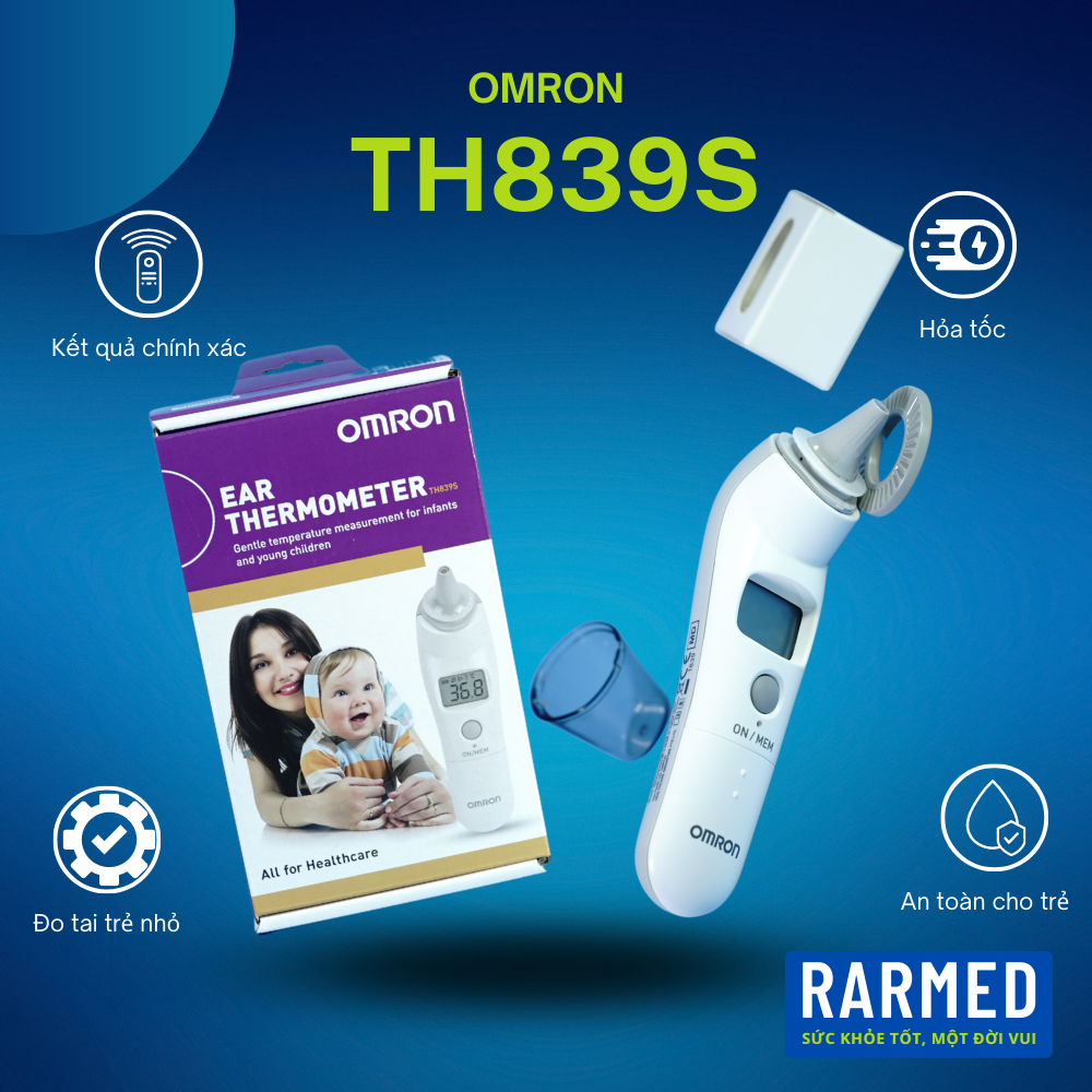 Nhiệt kế đo tai điện tử Omron TH839S cho trẻ sơ sinh