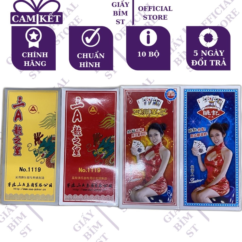 Tú lơ khơ 10 bộ AAA, asia cô gái, xanh tím, kim cương, kk hàng chuẩn