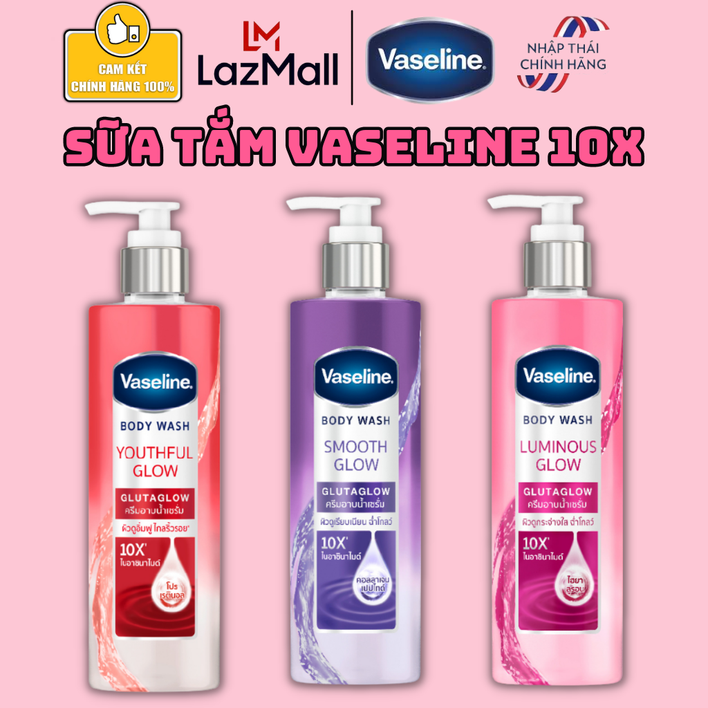 Sữa tắm vaseline 10x chính hãng 425ml , vaseline dưỡng thể trắng da chính hãng, vaseline sữa tắm dưỡng trắng da