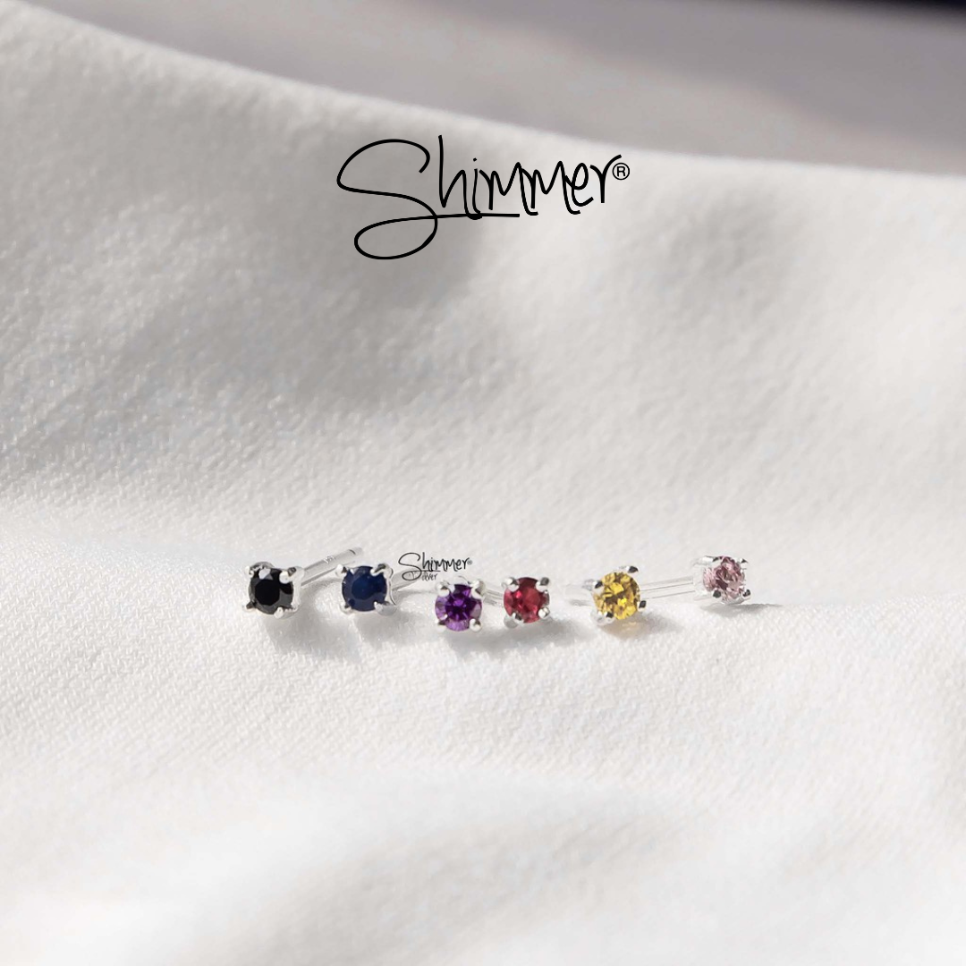 Bông Tai, Khuyên Tai, Hoa Tai Nữ Bạc 925 Cao Cấp SHIMMER SILVER Nụ Đính Đá Nhiều Màu - MINI COLORFUL - Shimmer Silver - Trang Sức Bạc 925 Shimmer Silver