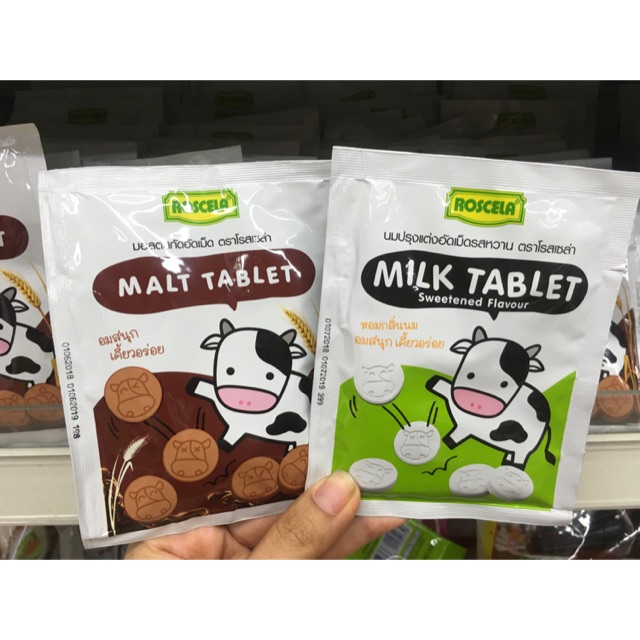 Kẹo sữa bò milk tablet 20g thái lan| - bò gói xanh