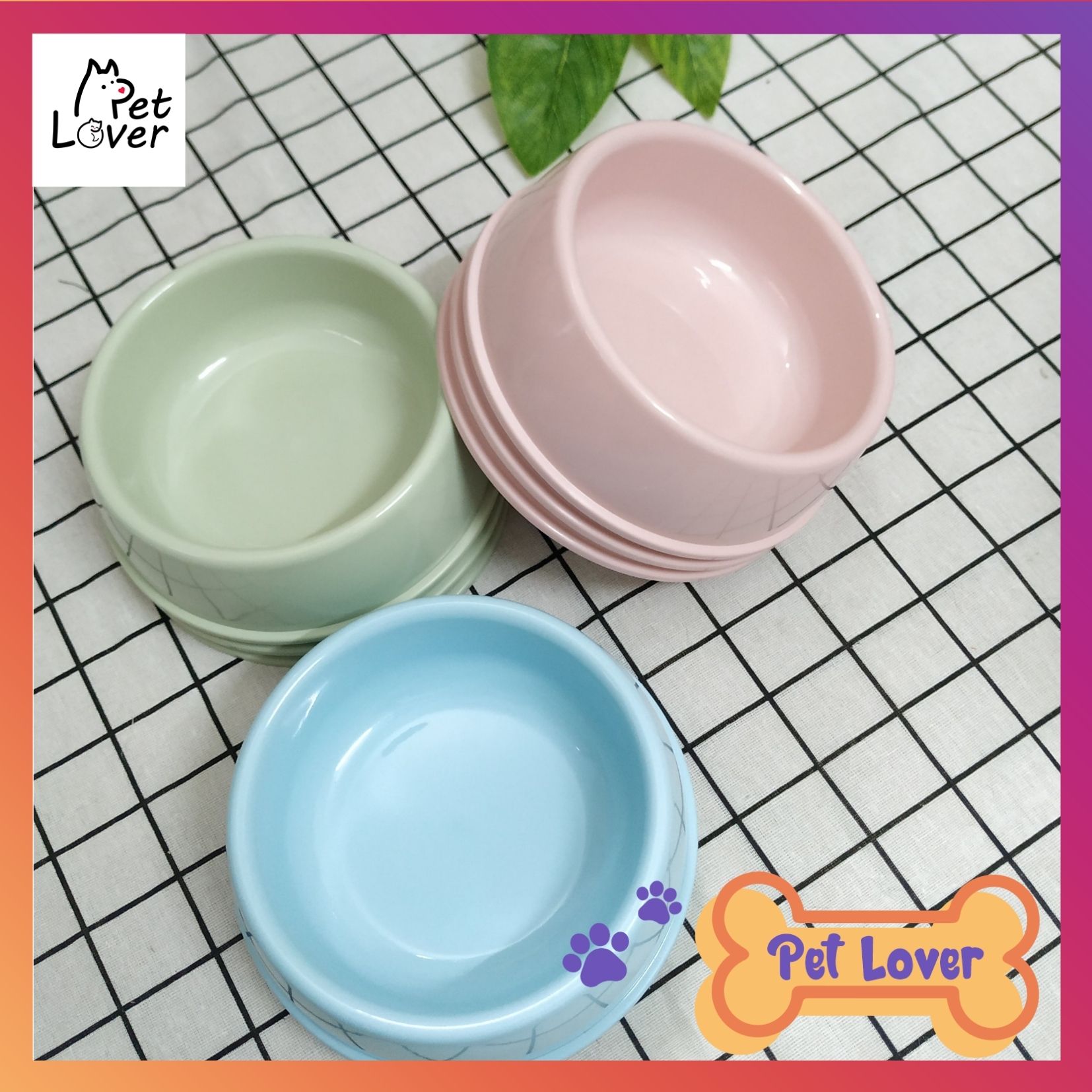 Bát ăn cho mèo, bát ăn cho chó, bát nhựa cho chó mèo, chất nhựa PP cứng cáp, dễ vệ sinh – Petlover