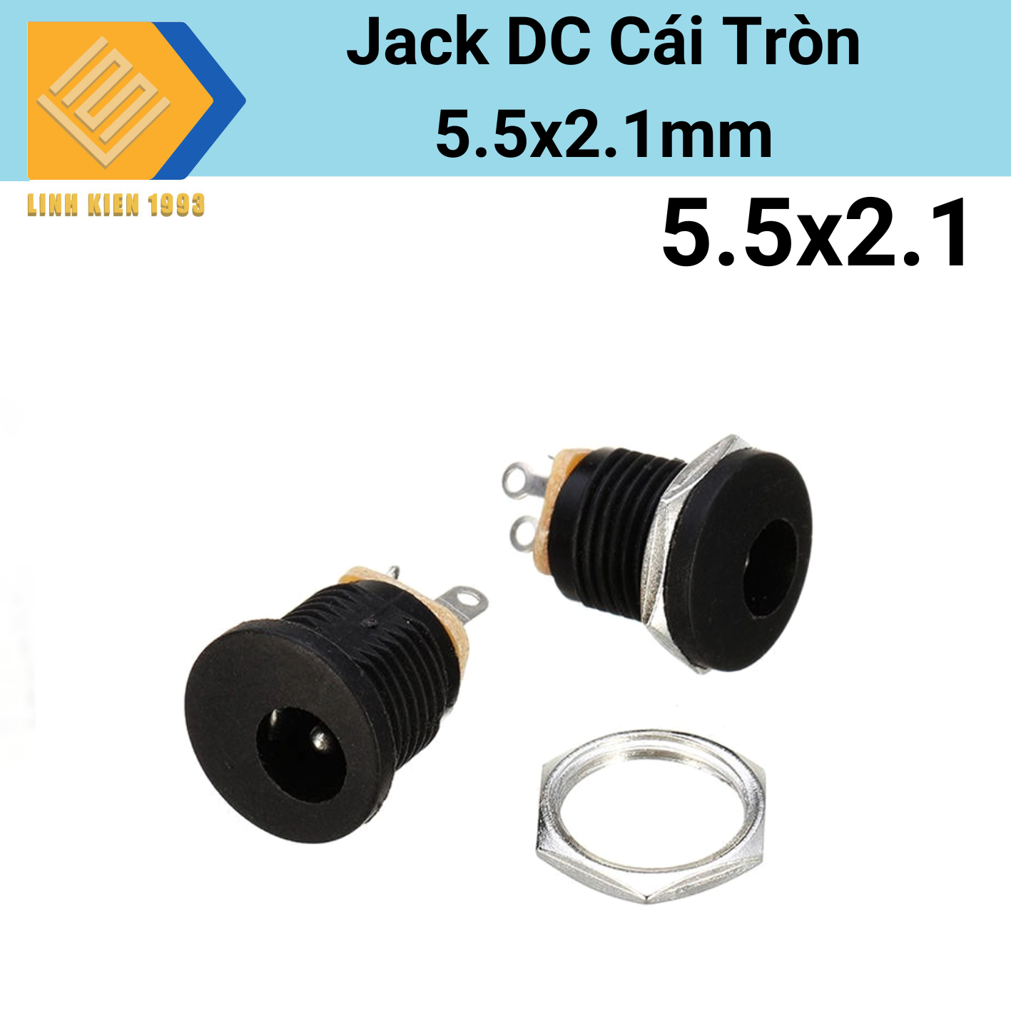 Jack dc cái tròn 5.5x2.1mm
