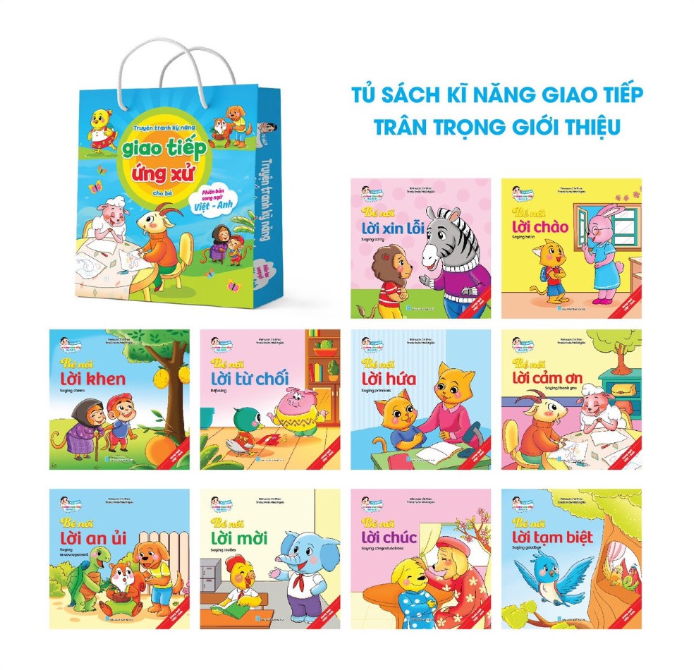 Bộ 10 Cuốn Truyện Tranh Kỹ Năng Giao Tiếp Ứng Xử Cho Bé Song Ngữ Việt Anh Bộ sách tuyệt vời nuôi dưỡng tâm hồn trẻ