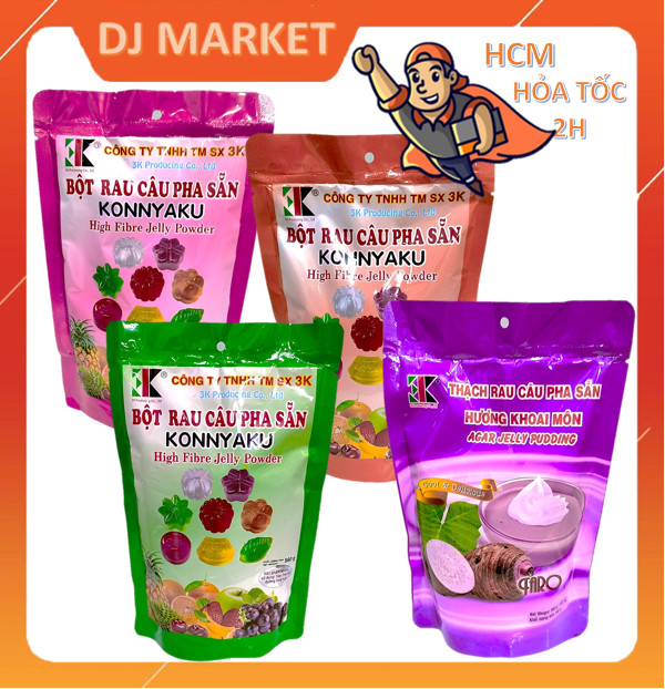 HCM Date Mới 05 2025 Bột Thạch Rau Câu Pha Sẵn 3K Gói 560gr