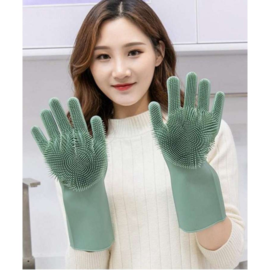 [LOẠI XỊN] BAO TAY SILICON TẠO BỌT RỬA CHÉN BÁT, GĂNG TAY RỬA XE, TẮM THÚ, LAU DỌN NHÀ CỬA CAO CẤP CÓ LỚP GAI CHỐNG TRƠN TRƯỢT, CHẤT SILICON SIÊU DÀY DẶN, SIÊU BỀN, KHÔNG RÁCH, KHÔNG MÙI