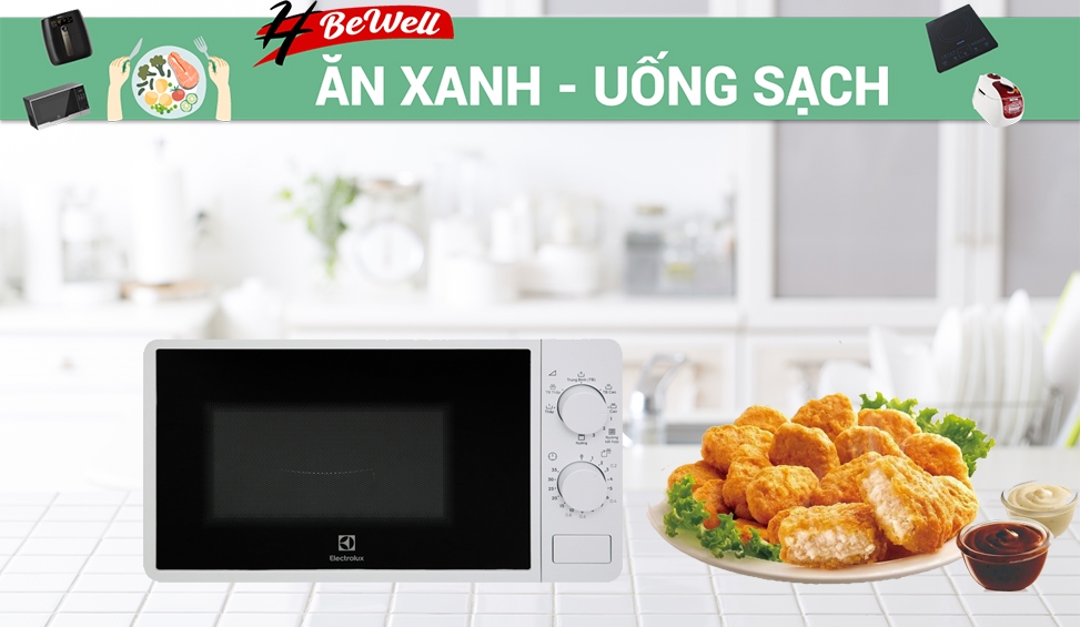 Lò vi sóng có nướng electrolux emg20k38gwp 20 lít mới 100% chính hãng