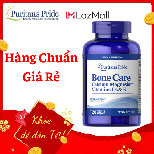 Viên uống bổ sung Canxi, vitamin D, K, Magie giúp xương chắc khỏe Puritan's Pride Bone Care 120 viên HSD tháng 10/2021