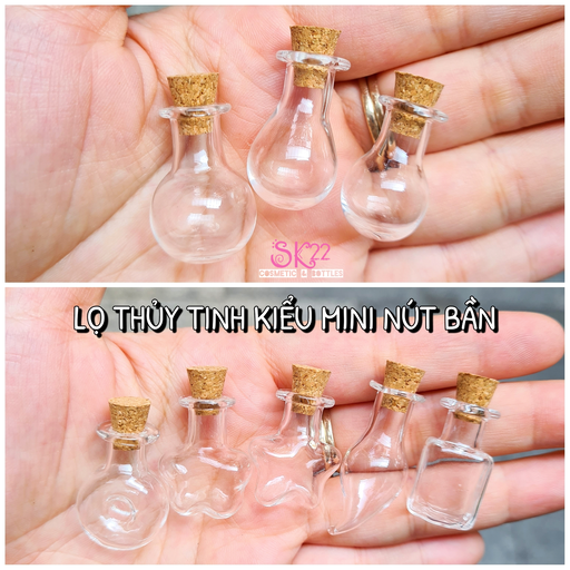 🧡Set 5 LỌ THỦY TINH KIỂU MINI NÚT BẦN🟠