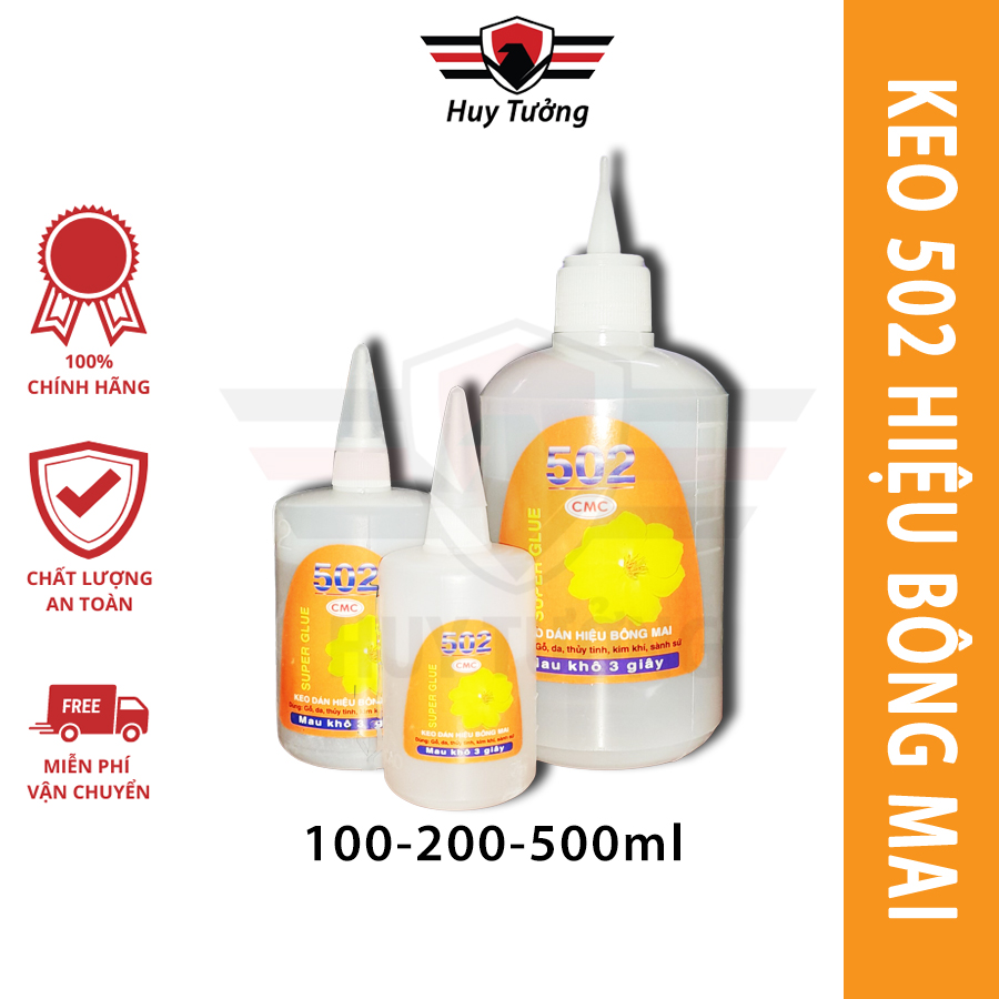 Keo 502 siêu dính thể tích từ 100ml tới 500ml, hạn sử dụng 3 tháng, luôn có date mới nhất và cực chất lượng - Huy Tưởng