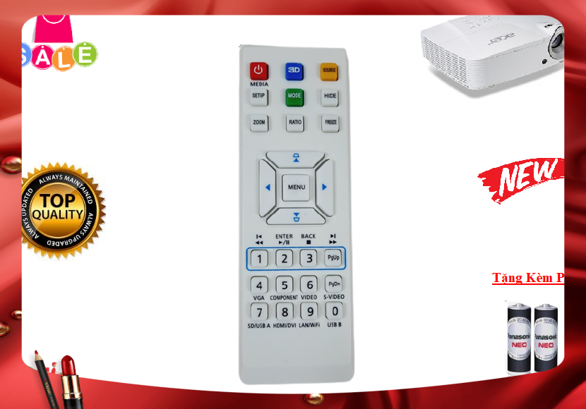 Remote Điều khiển từ xa máy chiếu Acer- Hàng chính hãng,mới 100% Tặng kèm Pin