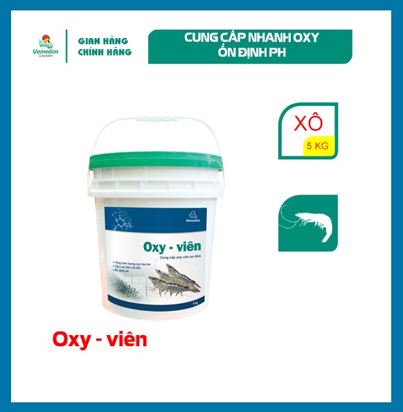 "Hoàn tiền đến 10%" Vemedim Oxy Viên, cung cấp oxy cho tôm, tăng hàm lượng oxy hoà tan trong nước, ổn định pH, xô 5kg
