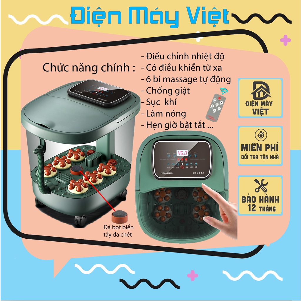 Chậu Ngâm Chân Massage cắm điện cao cấp, Bồn ngâm chân mát xa đa năng trị liệu