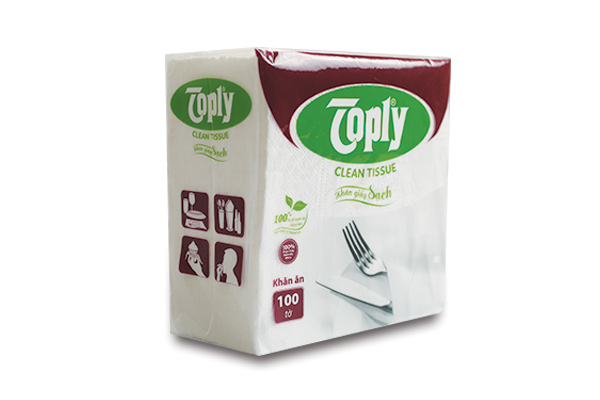 Khăn giấy ăn toply 1 lớp - gói 100 tờ - 69400040