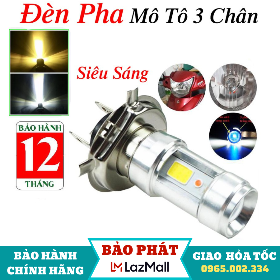Đèn pha xe máy, đèn led xe máy, đèn led xe máy siêu sáng, Đèn Pha Led 3 Chân H4-M11R RTD Siêu Sáng Shop chuyên độ Đồ chơi xe Wave Sirius Bóng đèn xe máy Đồ chơi xe máy sirius Đồ chơi xe máy giá rẻ
