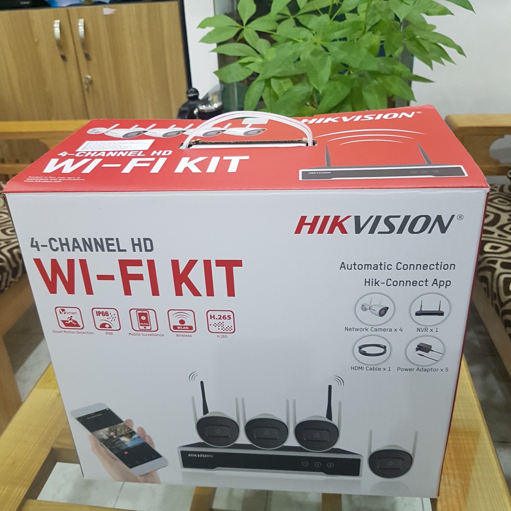 Bộ kit hikvision nk42w0h gồm 4 camera ip wifi 2mp và 1 đầu ghi wifi hàng chính hãng