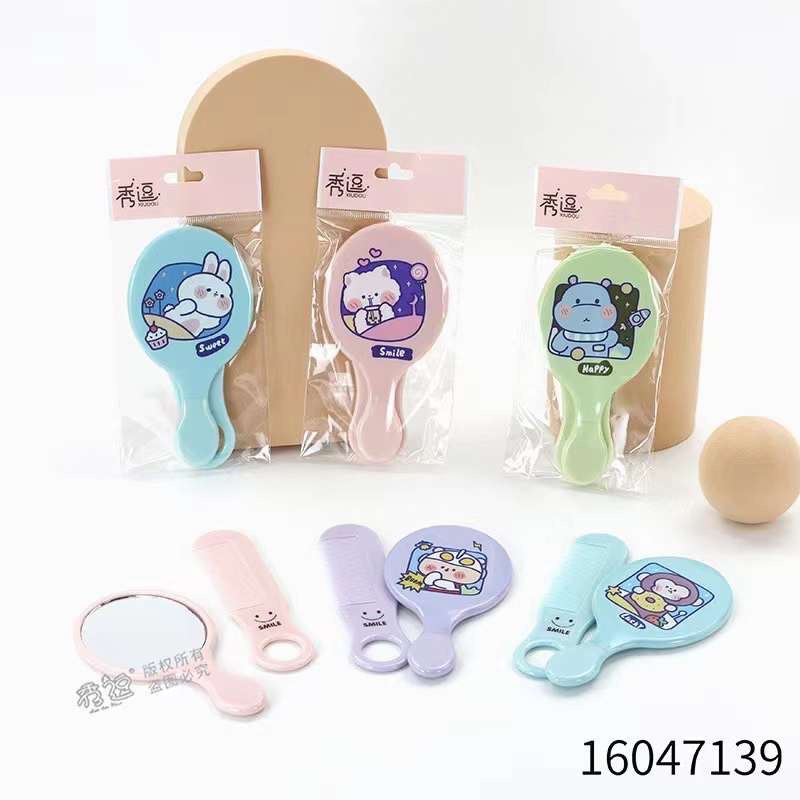 Set lược và gương soi mini hoạt hình dễ thương tiện lợi
