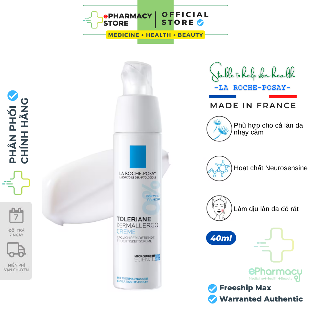 Kem dưỡng La Roche Posay Toleriane Dermallergo Cream dưỡng ẩm, làm mềm da 40ml