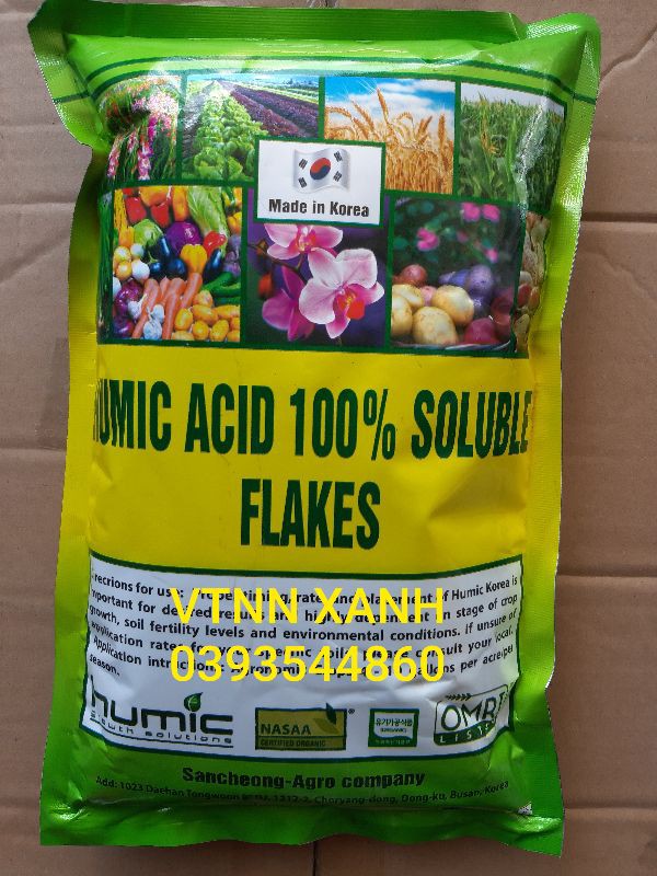 Phân bón sinh học humic axit 100% nhập khẩu Hàn Quốc Kích rễ xanh dày lá Giải mặn hạ phèn