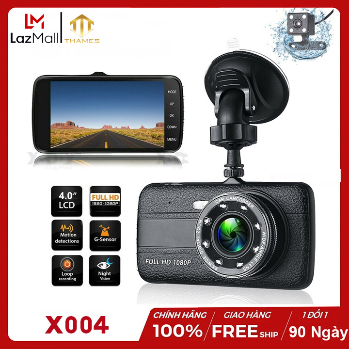 Camera hành trình Trước Sau Tích Hợp 8 Led 1080P, Độ Phân Giải Phía Trước, 1080 P 1920x1080- Có Tiếng Việt- Bao Gồm ( Trước + Sau), Màn hình 4 inch - Ống kính: 170° - Chống rung lắc khi chuyển động – Chính Hãng Thames