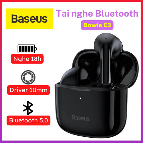 Tai nghe không dây baseus bowie e3 - nhỏ gọn, kết nối nhanh bluetooth 5.0 , sạc siêu nhanh , âm thanh chuẩn hd - bảo hành 12 tháng