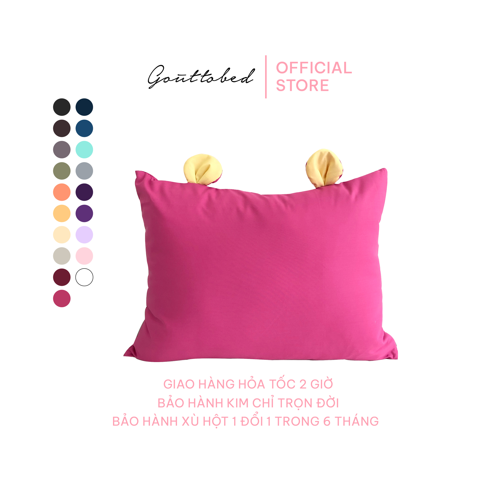 Vỏ gối em bé Gouttobed 30-40cm tai chuột Premium Cotton