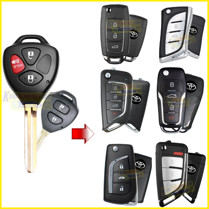 Chìa khóa Độ gập xe Toyota Innova, Fortuner, Vios, Hilux, Corolla Altis