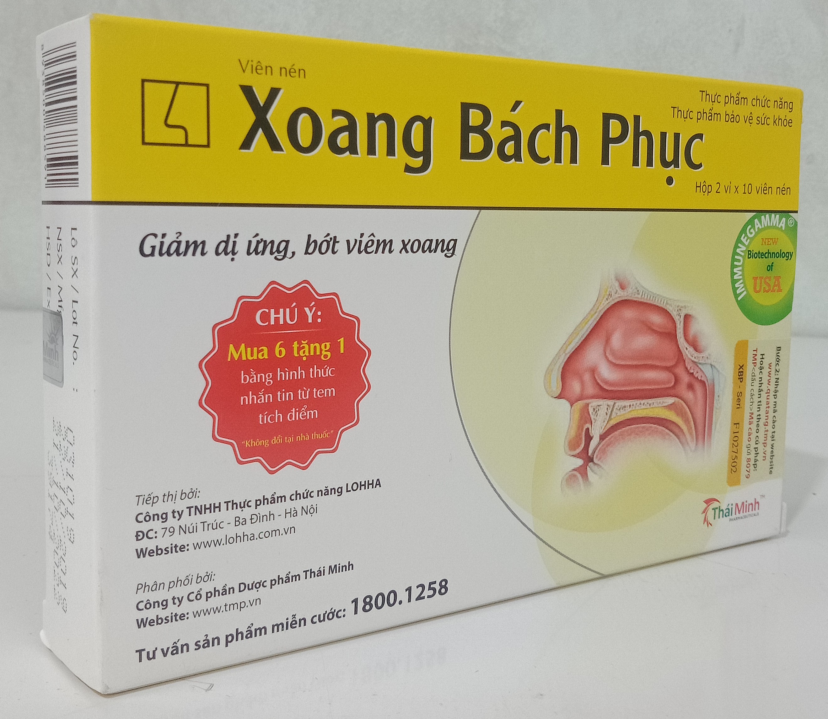 Thực phẩm bảo vệ sức khỏe Xoang Bách Phục giảm dị ứng, bớt viêm xoang ( hộp 20 viên)