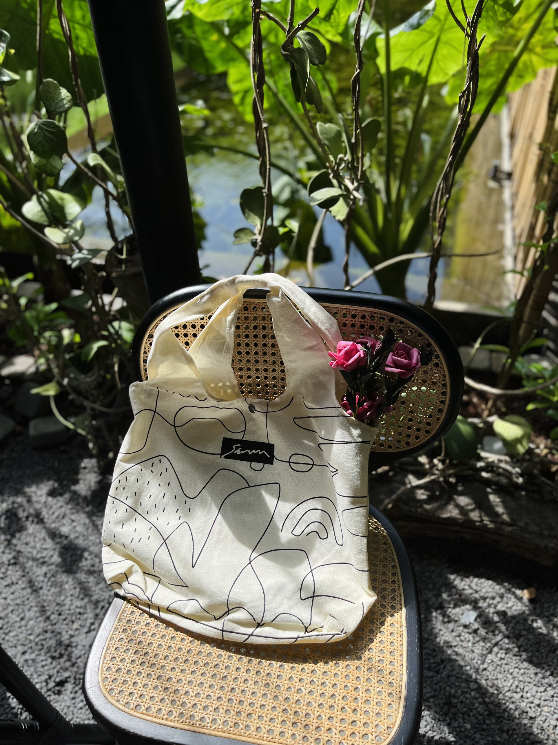 Túi tote vải canvas họa tiết vẽ tay doodles