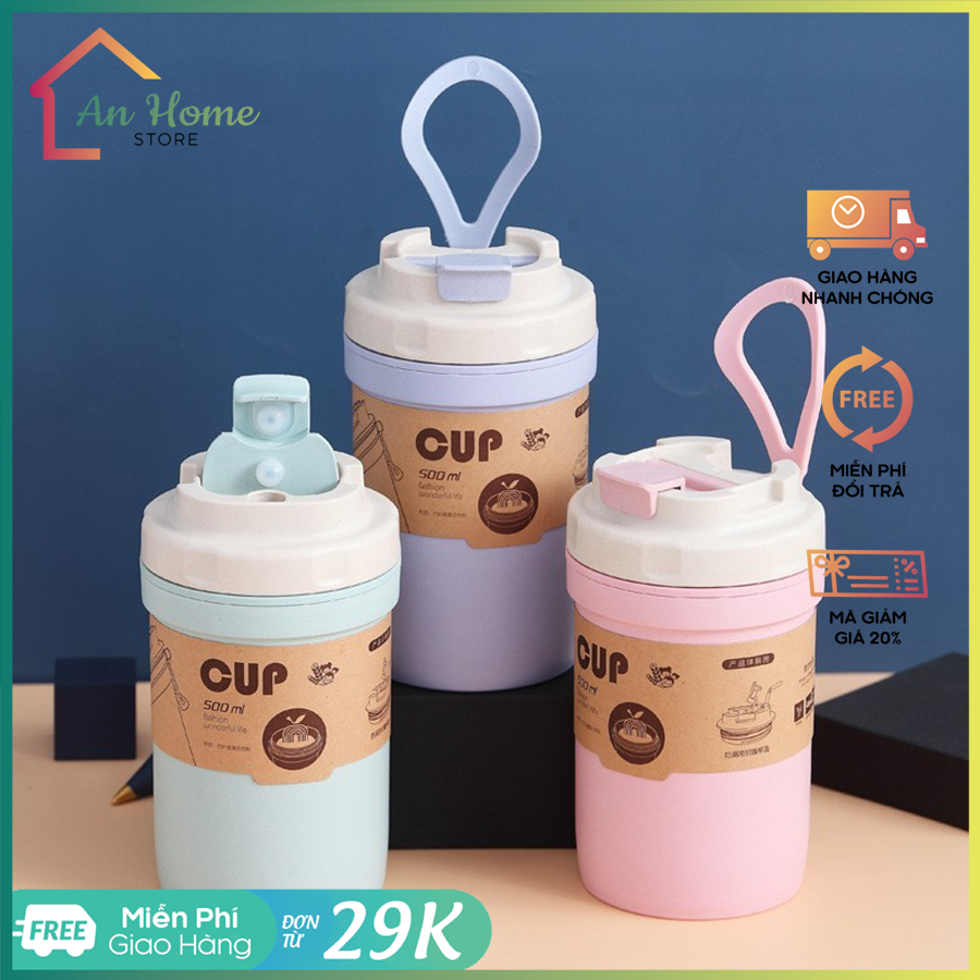 Cốc giữ nhiệt lúa mạch anhome, cốc đựng cháo - súp kèm muỗng tiện lợi