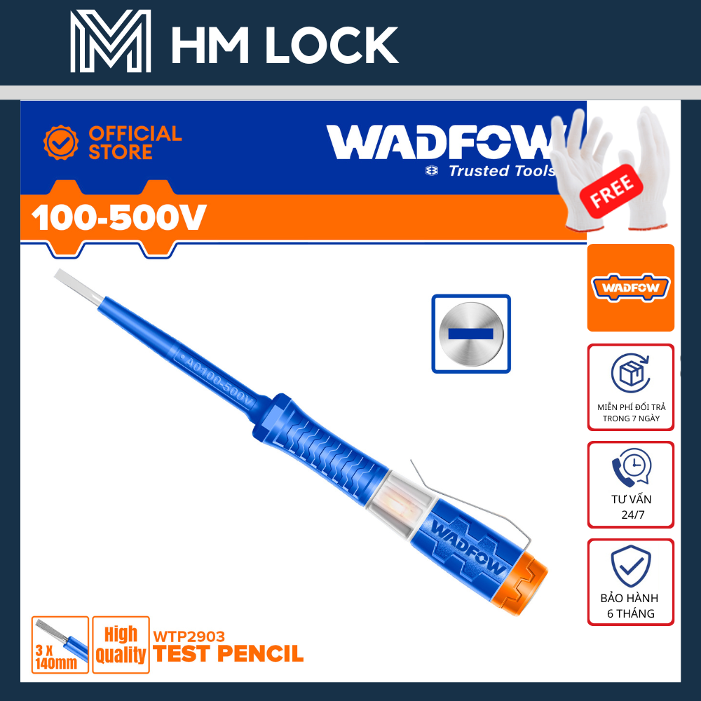 Bút thử điện 3x140mm 4x190mm wadfow - hàng chính hãng - wtp2903 - wtp2904 - hm lock