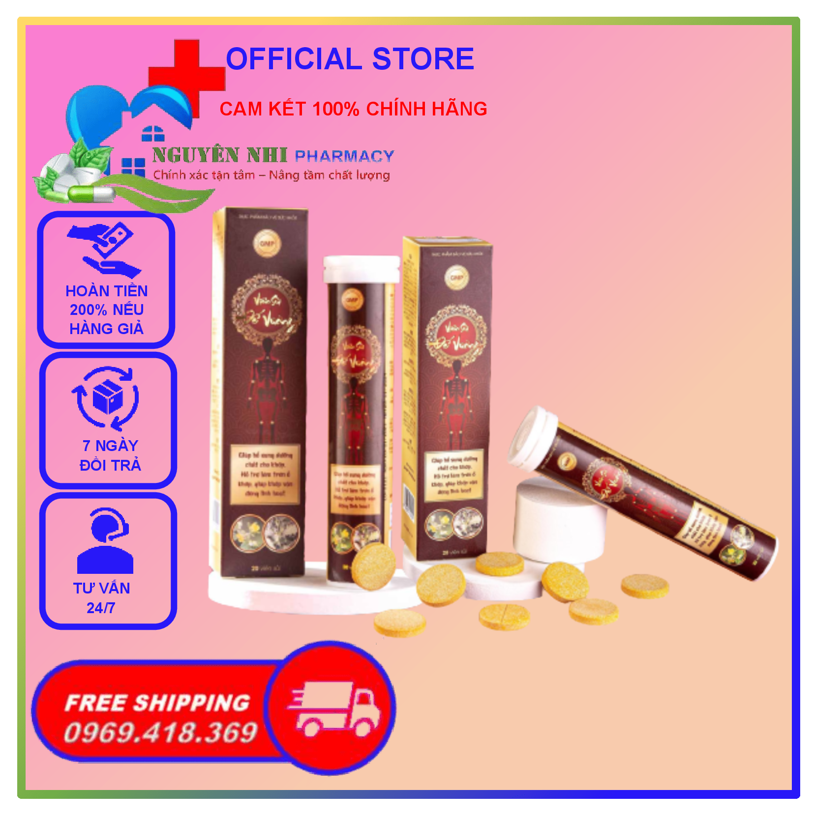 ✅cam kết chính hãng - viên sủi đế vương - hỗ trợ giảm đau nhức khớp