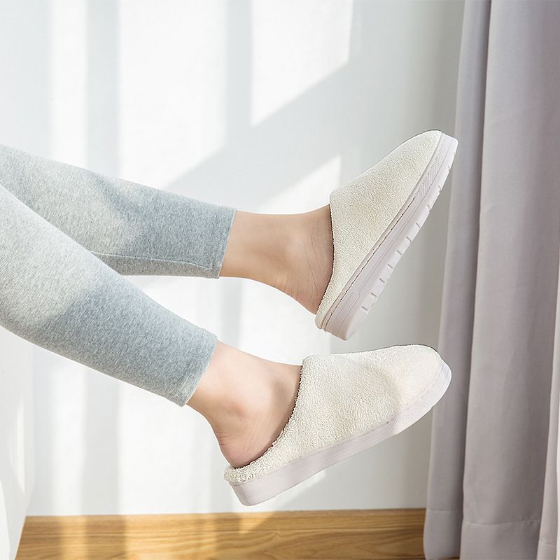 DÉP VẢI NỮ ĐI TRONG NHÀ DÉP MANG TRONG NHÀ TRƠN NHIỀU MÀU_Dép lông nữ Dép vải Dép trong nhà nữ Dép nữ dễ thương Dép bông nữ Dép nữ Cute Dép lông đế cao su chống trượt