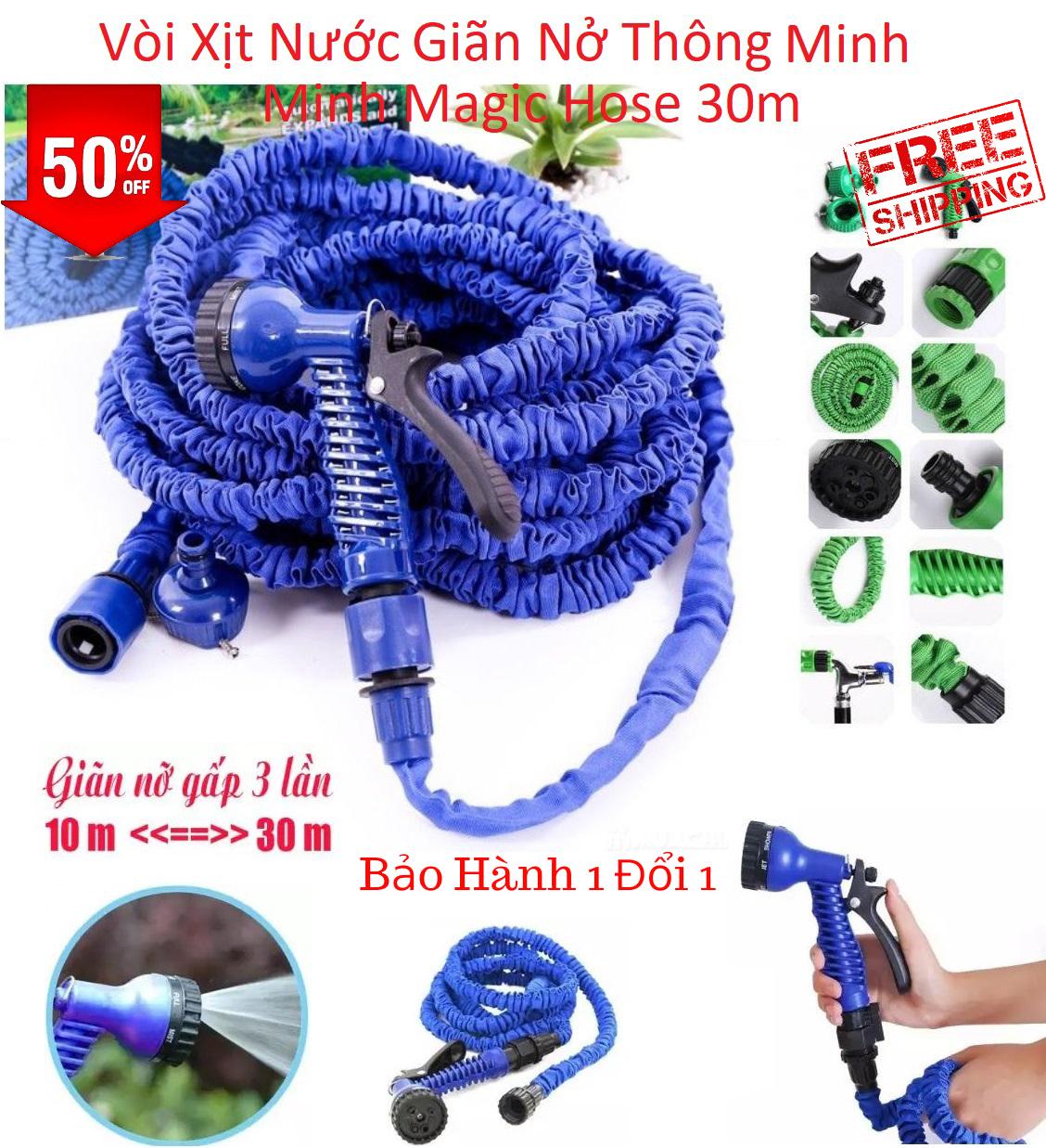 [HCM]ộ Vòi Rửa Xe Tăng Áp Vòi 30M Lk16 Thiết Bị Tưới  Vòi Giãn Nở Rửa Xe Tưới Cây 30M Tiện Dụng Bộ Vòi Xịt Nước Rửa Xe Giãn Nở 30M- TPE-Bảo Hành 1 Đổi1