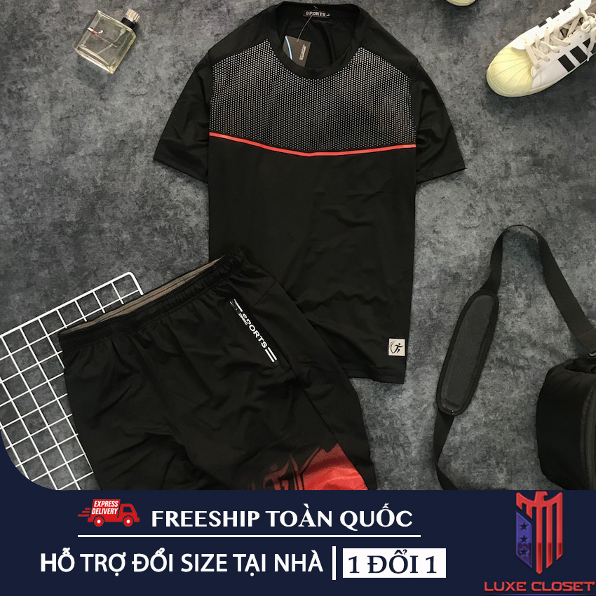 Bộ quần áo tập gym thể thao nam Sport Running thun thể thao cao cấp SDBSTD009